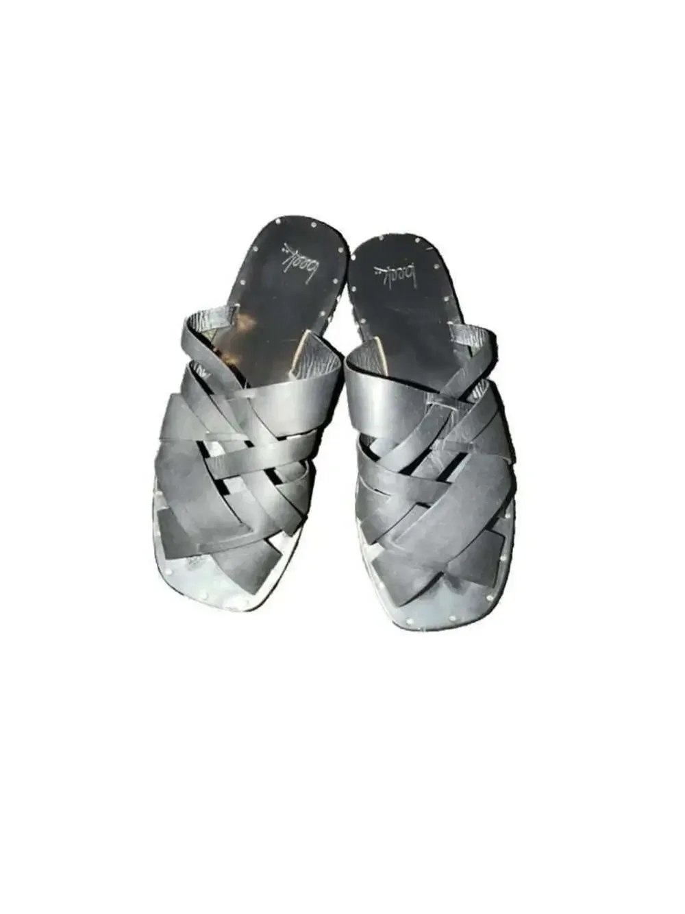 Beek Bittern Leather Slide Sandals in Black